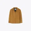 Tory Burch Single-breasted Suede Blazer In Brown