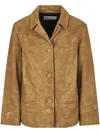 Tory Burch Suede Blazer In Brown