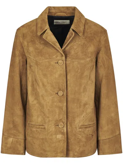 Tory Burch Suede Blazer In Brown