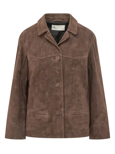 Tory Burch Suede Blazer In Light Chocolate