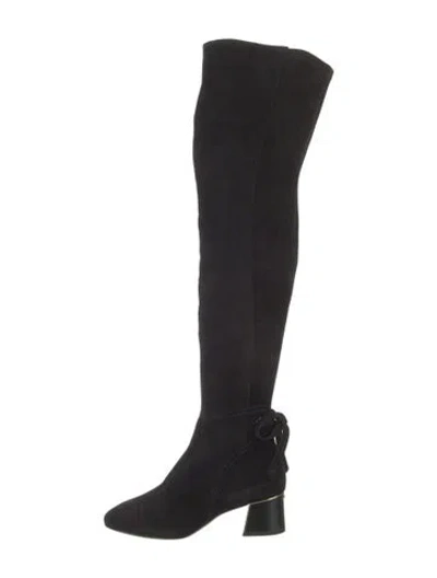 Pre-owned Tory Burch Suede Boots In Black