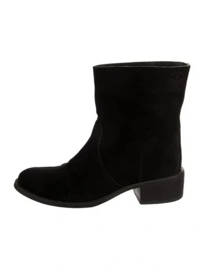 Pre-owned Tory Burch Suede Boots In Black
