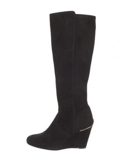 Pre-owned Tory Burch Suede Boots In Black
