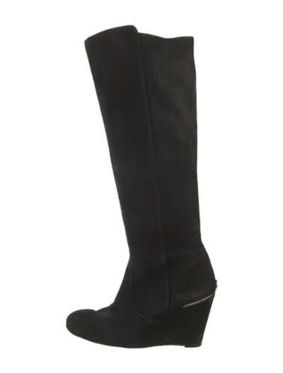 Pre-owned Tory Burch Suede Boots In Black