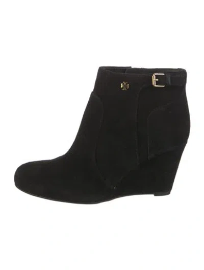 Pre-owned Tory Burch Suede Boots In Black