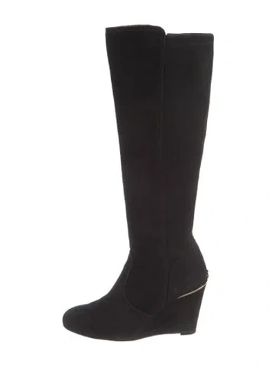 Pre-owned Tory Burch Suede Boots In Black