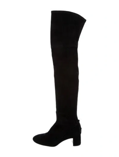 Pre-owned Tory Burch Suede Boots In Black