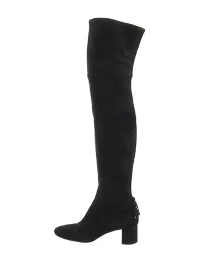 Pre-owned Tory Burch Suede Boots In Black