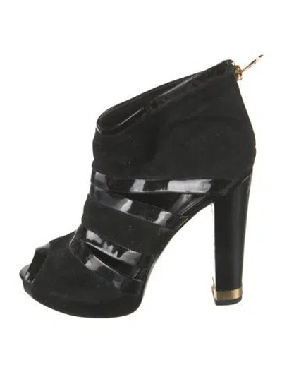 Pre-owned Tory Burch Suede Boots In Black