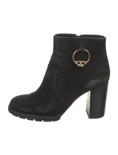 Pre-owned Tory Burch Suede Boots In Black