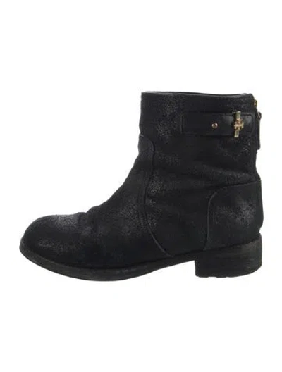 Pre-owned Tory Burch Suede Boots In Black