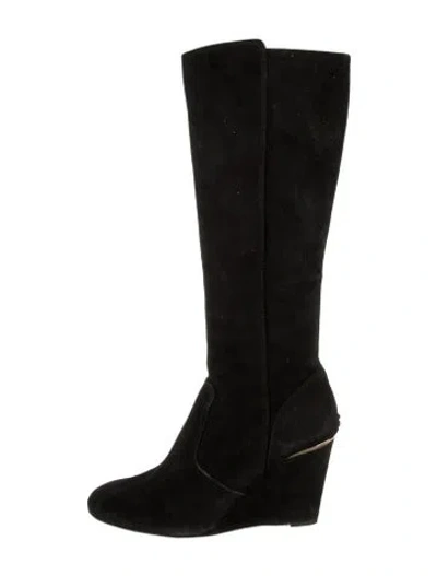 Pre-owned Tory Burch Suede Boots In Black
