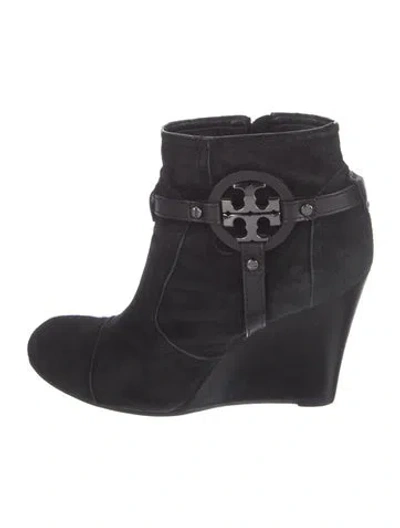 Pre-owned Tory Burch Suede Boots In Black