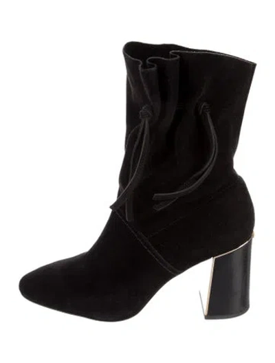 Pre-owned Tory Burch Suede Boots In Black