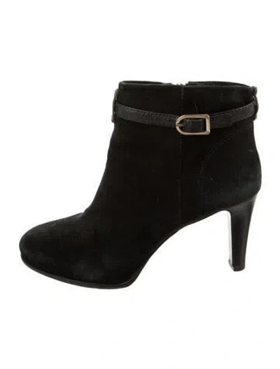 Pre-owned Tory Burch Suede Boots In Black
