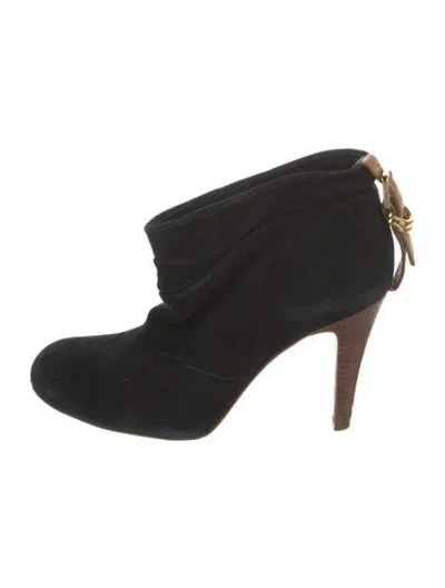 Pre-owned Tory Burch Suede Boots In Black