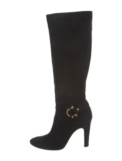 Pre-owned Tory Burch Suede Boots In Black