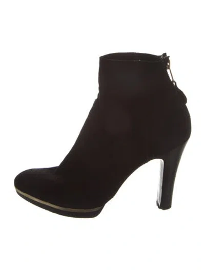 Pre-owned Tory Burch Suede Boots In Black