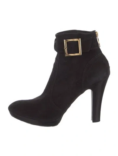 Pre-owned Tory Burch Suede Boots In Black