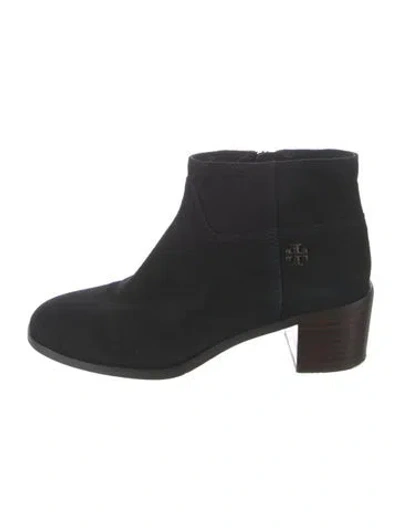 Pre-owned Tory Burch Suede Boots In Black