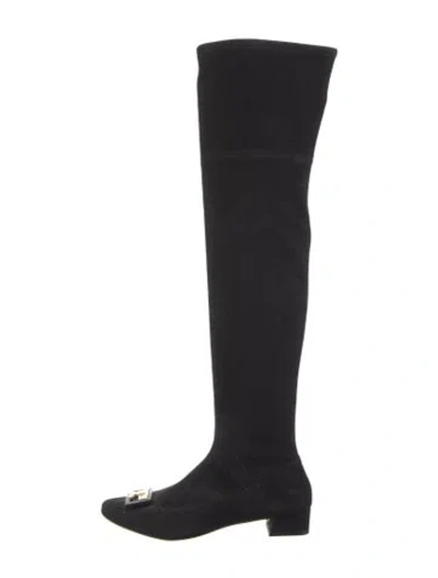 Pre-owned Tory Burch Suede Boots In Black