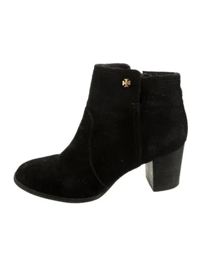 Pre-owned Tory Burch Suede Boots In Black