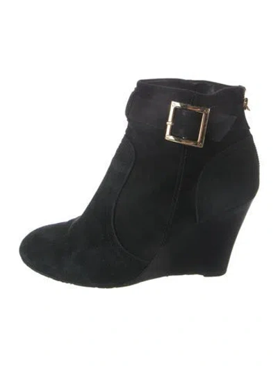 Pre-owned Tory Burch Suede Boots In Black