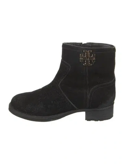 Pre-owned Tory Burch Suede Boots In Black
