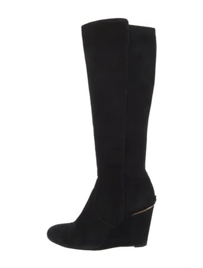 Pre-owned Tory Burch Suede Boots In Black