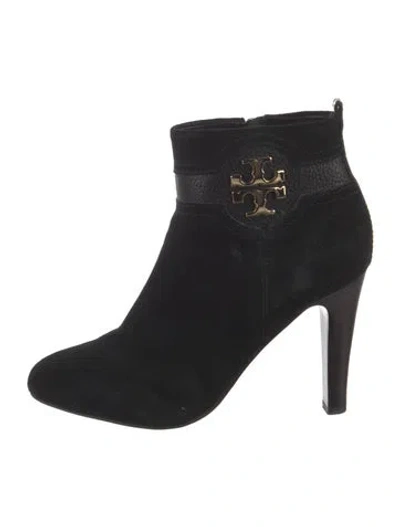 Pre-owned Tory Burch Suede Boots In Black