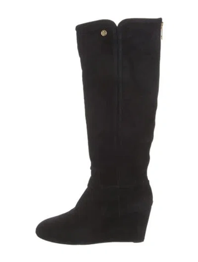 Pre-owned Tory Burch Suede Boots In Black