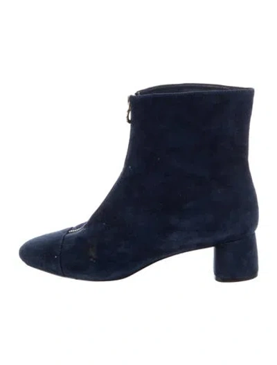 Pre-owned Tory Burch Suede Boots In Blue