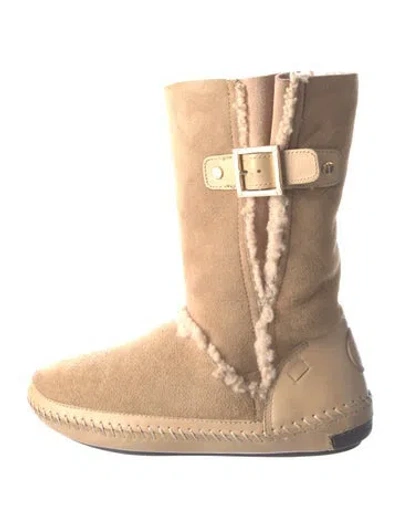 Pre-owned Tory Burch Suede Boots In Brown