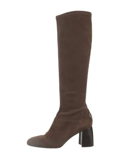 Pre-owned Tory Burch Suede Boots In Brown