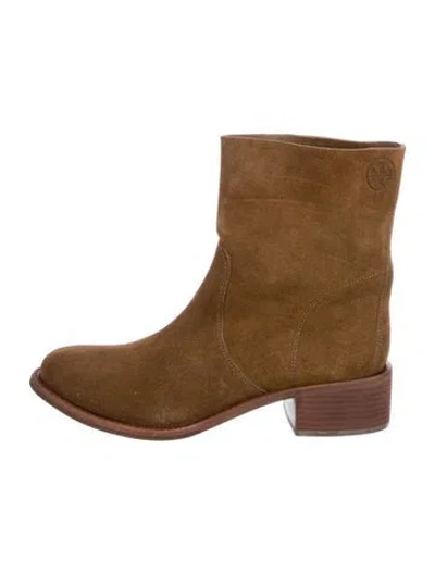 Pre-owned Tory Burch Suede Boots In Brown