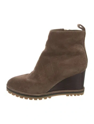 Pre-owned Tory Burch Suede Boots In Brown