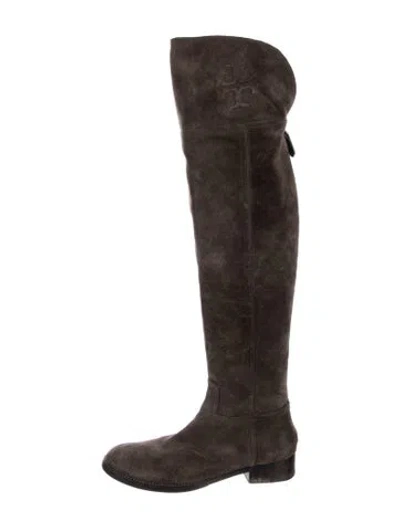 Pre-owned Tory Burch Suede Boots In Brown