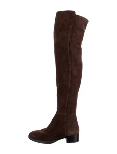 Pre-owned Tory Burch Suede Boots In Brown
