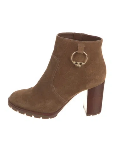 Pre-owned Tory Burch Suede Boots In Brown