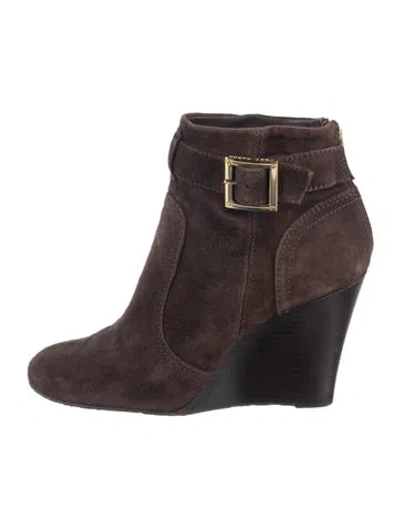 Pre-owned Tory Burch Suede Boots In Brown