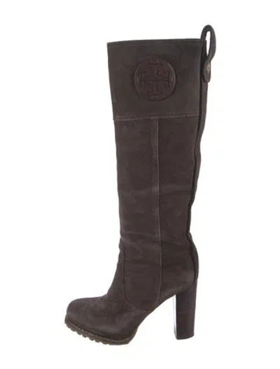 Pre-owned Tory Burch Suede Boots In Brown