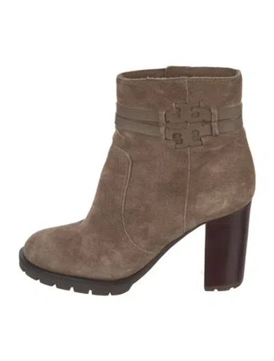 Pre-owned Tory Burch Suede Boots In Brown/neutrals