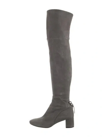 Pre-owned Tory Burch Suede Boots In Gray
