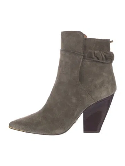 Pre-owned Tory Burch Suede Boots In Gray