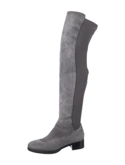 Pre-owned Tory Burch Suede Boots In Gray