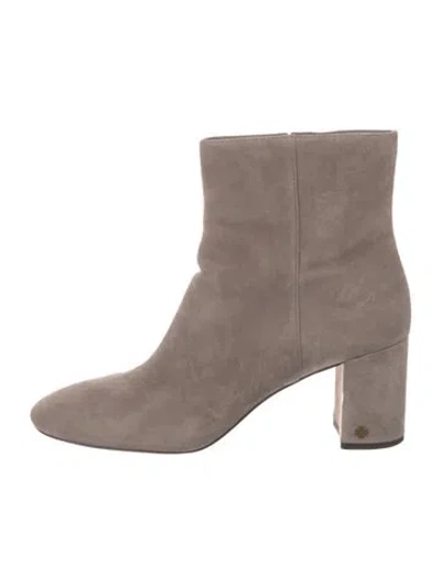 Pre-owned Tory Burch Suede Boots In Gray