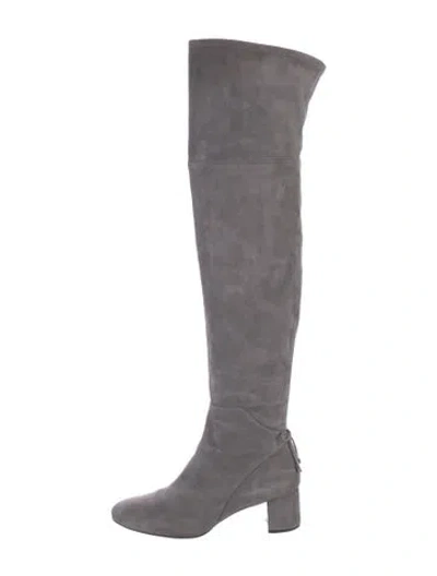 Pre-owned Tory Burch Suede Boots In Gray
