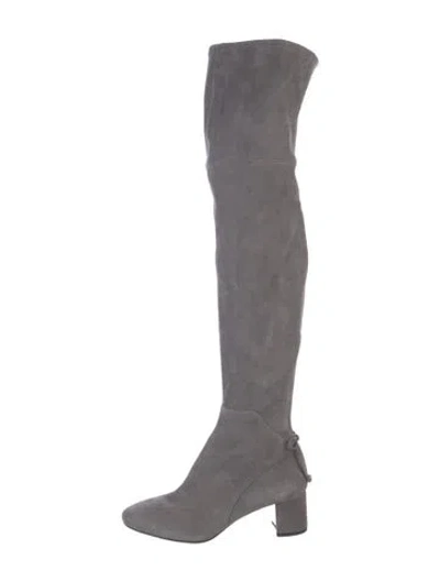 Pre-owned Tory Burch Suede Boots In Gray