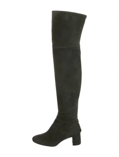 Pre-owned Tory Burch Suede Boots In Green