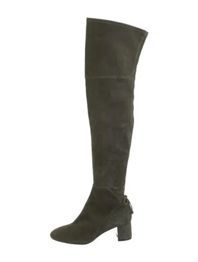 Pre-owned Tory Burch Suede Boots In Green